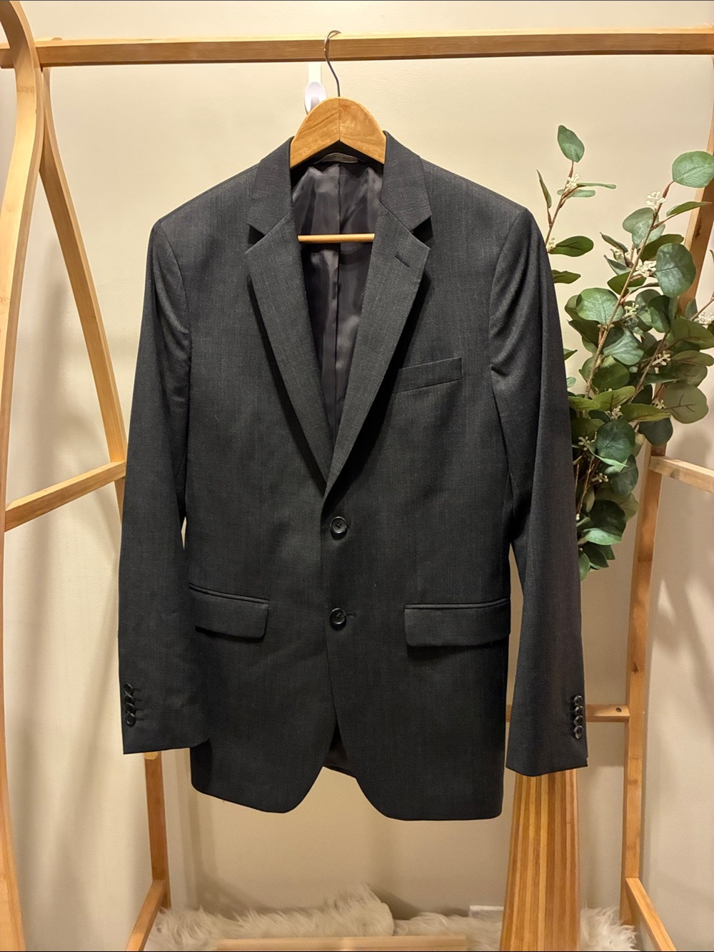 Banana Republic Men's Charcoal Two-Button Suit Blazer